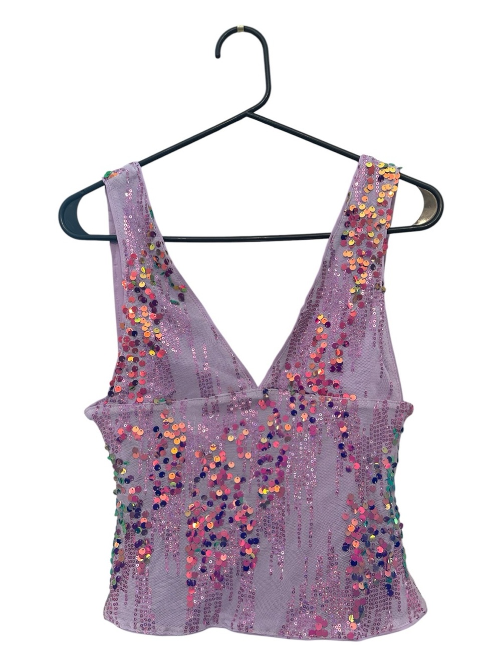 Unbranded Lavender Sequin Stretchy Tank Top Size Small